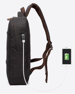 Рюкзак Tiding Bag з usb-входом і відділом під ноутбук Чорний