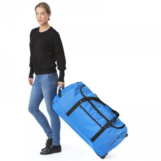 Складна сумка на колесах TravelZ Wheelbag на 100 л Синя