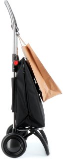 Складная сумка-тележка Rolser Mini Bag Plus MF на 21 л Черная