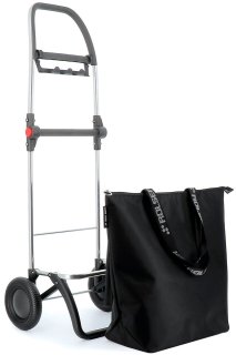 Складная сумка-тележка Rolser Mini Bag Plus MF на 21 л Черная