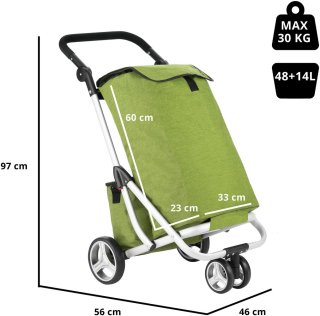 Складная сумка-тележка ShoppingCruiser 3 Wheels Зеленая