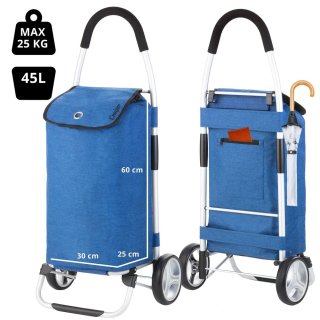 Складная сумка-тележка ShoppingCruiser Foldable на 45 литров Голубая