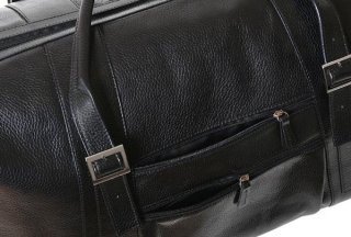 Средняя дорожная кожаная сумка 40 л VIP COLLECTION, черная
