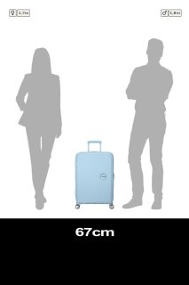 Средний чемодан American Tourister Soundbox – 71,5 / 81 л, 3,7 кг Голубой
