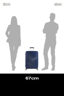 Середня валіза American Tourister Soundbox – 71,5 / 81 л, 3,7 кг Синя