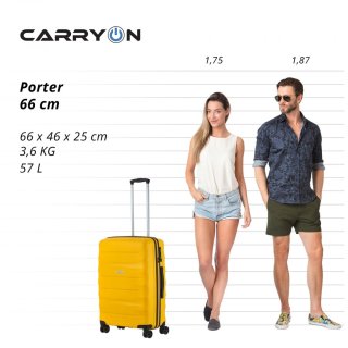 Середня валіза CarryOn Porter на 57 л з поліпропілену Жовта