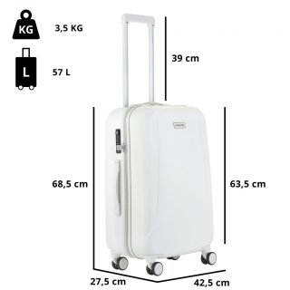Середня валіза CarryOn Skyhopper на 57 л вагою 3,5 кг Біла