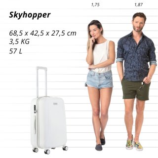 Середня валіза CarryOn Skyhopper на 57 л вагою 3,5 кг Біла