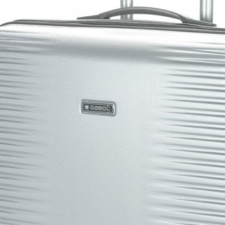 Середня валіза Gabol Balance (L) Silver 85 л з ABS пластику на 4 колесах срібляста