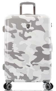 Средний чемодан Heys White Leopard на 66/87 л весом 4,1 кг из поликарбоната Белый