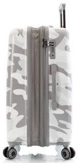 Средний чемодан Heys White Leopard на 66/87 л весом 4,1 кг из поликарбоната Белый