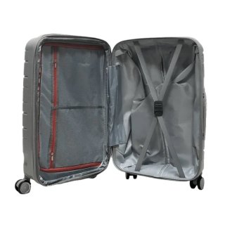 Средний чемодан Milano Bag на 76/88 л весом 3,5 кг из полипропилена Серый