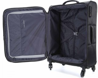 Середня валіза на 4-х колесах 67/77 л Travelite Kite, чорний