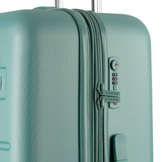 Средний чемодан Swissbrand Berlin на 65/75 л из поликарбоната Бирюзовый