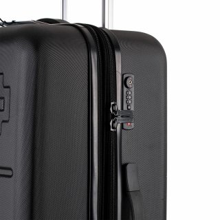 Средний чемодан Swissbrand Berlin на 65/75 л из поликарбоната Черный