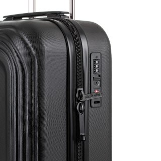 Средний чемодан Swissbrand London на 77 л из поликарбоната весом 3,27 кг Черный