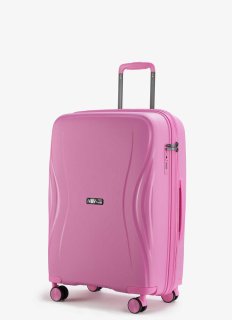 Средний чемодан V&V Travel Flash light 2.0 с расширением на 83/95 л весом 3,2 кг Розовый