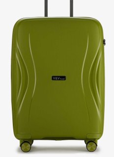Средний чемодан V&V Travel Flash light 2.0 с расширением на 83/95 л весом 3,2 кг Зеленый