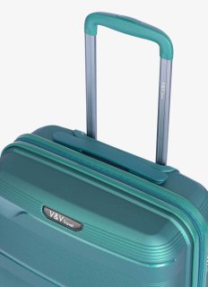 Середня валіза V&V Travel Metallo – 75 / 85 л, 3,1 кг Зелена