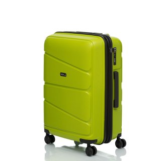 Средний чемодан V&V Travel Peace на 85/97 л из полипропилена Зеленый