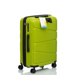 Средний чемодан V&V Travel Peace на 85/97 л из полипропилена Зеленый