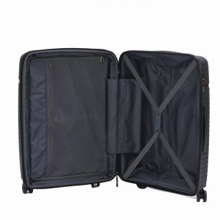 Средний чемодан V&V Travel Summer Breeze на 72/80 л весом 3,2 кг из полипропилена Черный