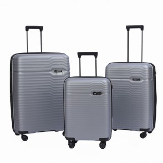 Средний чемодан V&V Travel Summer Breeze на 72/80 л весом 3,2 кг из полипропилена Серый