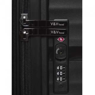 Средний чемодан V&V Travel Summer Breeze на 85/97 л весом 3,2 кг из полипропилена Черный