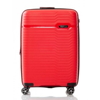 Средний чемодан V&V Travel Summer Breeze на 85/97 л весом 3,2 кг из полипропилена Красный