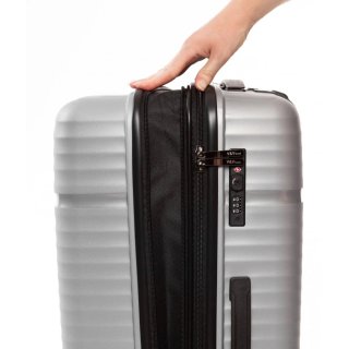 Средний чемодан V&V Travel Summer Breeze на 85/97 л весом 3,2 кг из полипропилена Серебристый