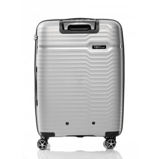 Средний чемодан V&V Travel Summer Breeze на 85/97 л весом 3,2 кг из полипропилена Серебристый