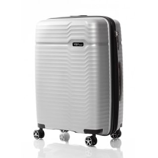 Средний чемодан V&V Travel Summer Breeze на 85/97 л весом 3,2 кг из полипропилена Серебристый