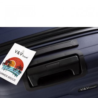Средний чемодан V&V Travel Summer Breeze на 85/97 л весом 3,2 кг из полипропилена Синий