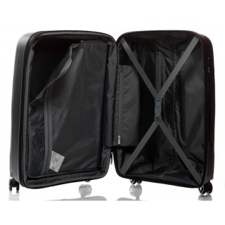 Средний чемодан V&V Travel TIFFANY на 85/97 л весом 3,2 кг из полипропилена Черный