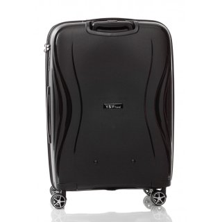 Средний чемодан V&V Travel TIFFANY на 85/97 л весом 3,2 кг из полипропилена Черный