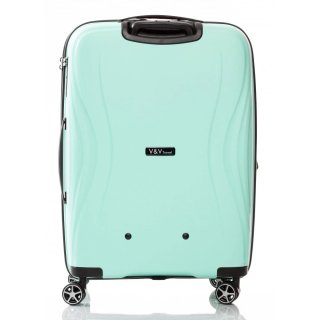 Средний чемодан V&V Travel TIFFANY на 85/97 л весом 3,2 кг из полипропилена Голубой