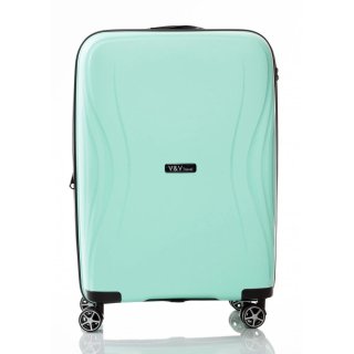 Средний чемодан V&V Travel TIFFANY на 85/97 л весом 3,2 кг из полипропилена Голубой