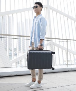 Средний чемодан Xiaomi Ninetygo Business Travel на 65 л из поликарбоната Серый