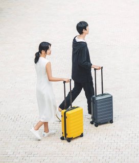 Средний чемодан Xiaomi Ninetygo Business Travel на 65 л из поликарбоната Желтый