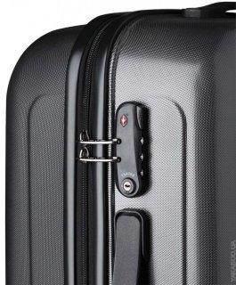 Средний дорожный пластиковый чемодан 4-х колесный 69 л. CARLTON Zakken серый