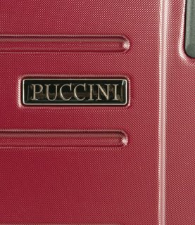 Средний дорожный пластиковый чемодан 4-х колесный PUCCINI, бордовый