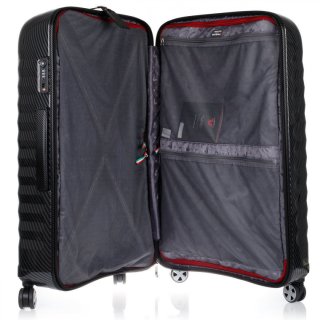 Средний элитный чемодан из поликарбоната и кожи 71 л Roncato Uno Zip Delux Limited Edition, карбон