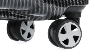 Средний элитный чемодан из поликарбоната и кожи 71 л Roncato Uno Zip Delux Limited Edition, карбон