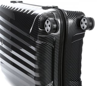 Средний элитный чемодан из поликарбоната и кожи 71 л Roncato Uno Zip Delux Limited Edition, карбон