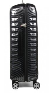 Средний элитный чемодан из поликарбоната и кожи 71 л Roncato Uno Zip Delux Limited Edition, карбон