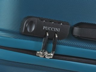 Средний пластиковый чемодан 4-х колесный 70 л PUCCINI, изумруд