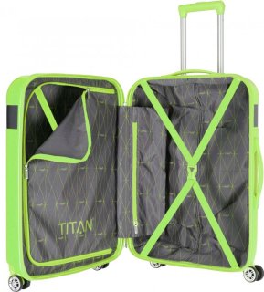 Средний пластиковый чемодан 69 л Titan Spotlight Flash Flashy Kiwi