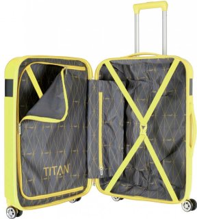 Средний пластиковый чемодан 69 л Titan Spotlight Flash Lemon Crush