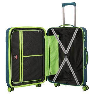 Средний пластиковый чемодан Travelite Vector на 79/91 л Бирюзовый