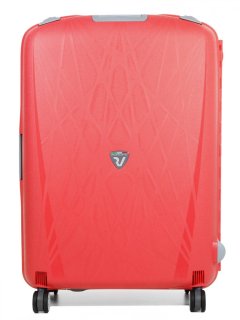 Средний полипропиленовый чемодан на 4-х колесах 70 л Roncato Light, кораловый